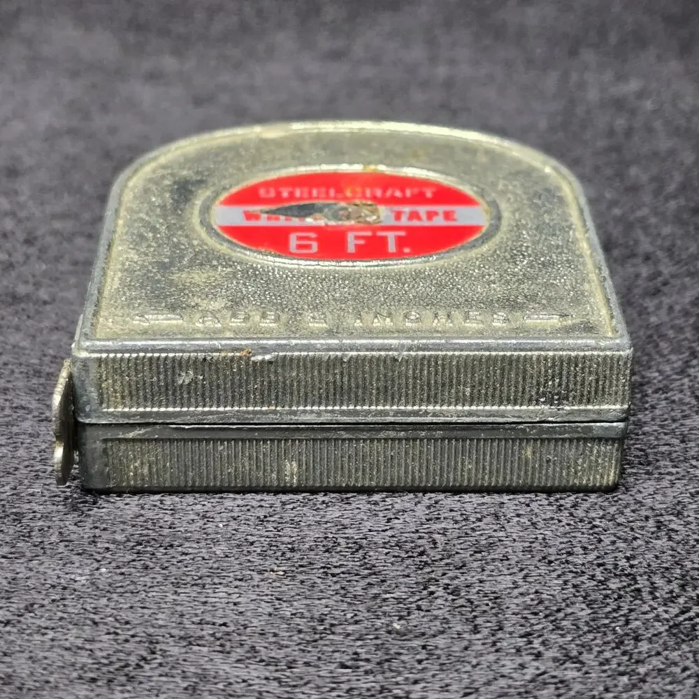 Vintage Silver Stanley White Tape 6 Foot Tape Measure & 2 Inches Made in USA - Picture 5 of 14